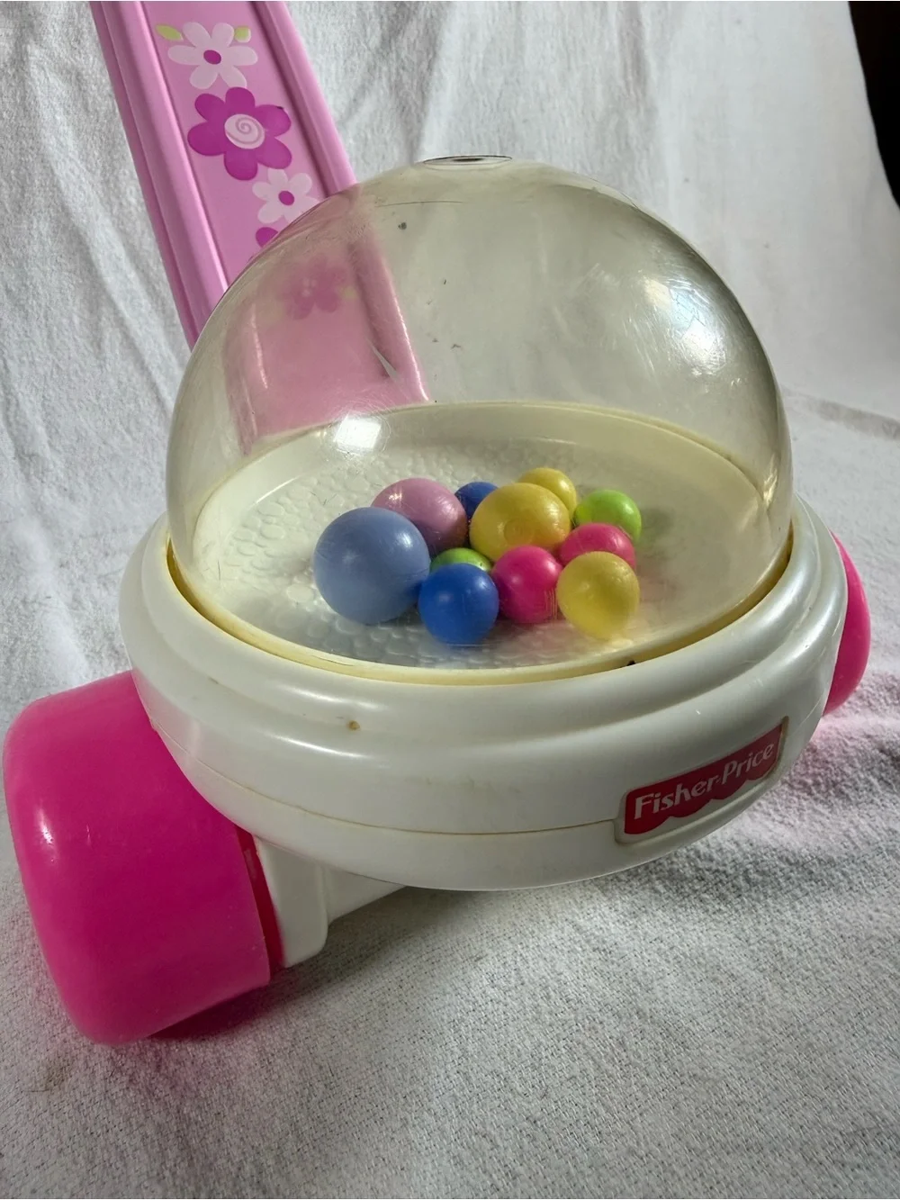 Fisher-Price Pink Push Pull Corn Popper Toddler Toy